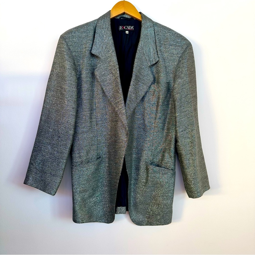 Escada Shimmer Oversized Blazer Jacket